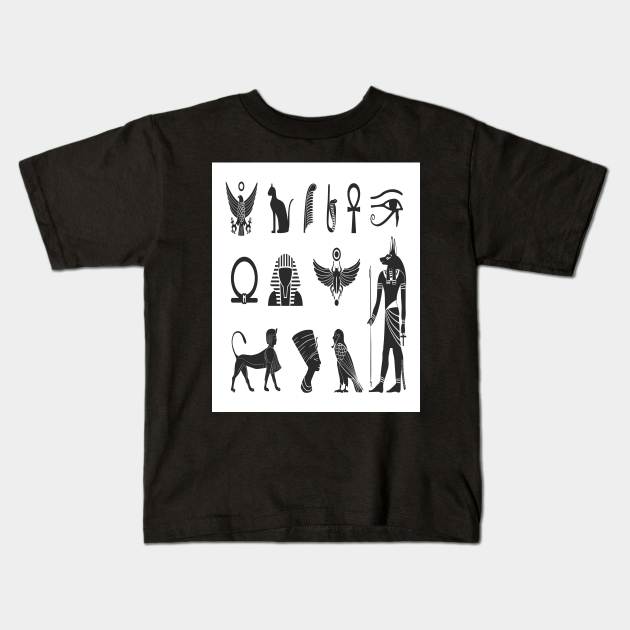 Fontaine Exclusives Egyptian Symbols #145 Kids T-Shirt by Fontaine Exclusives